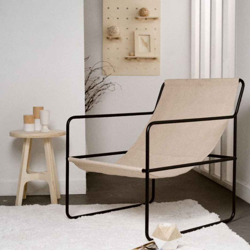 Beige loungezetel SANDER