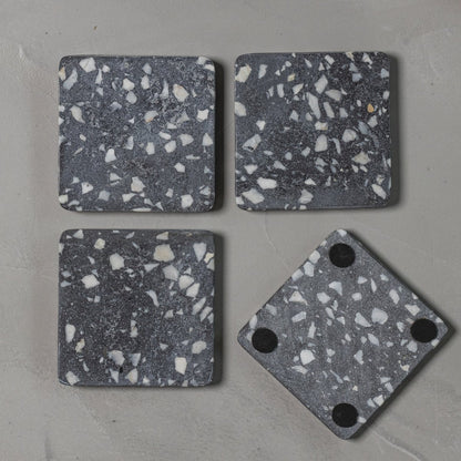 Grijze terrazzo set onderzetters NOLA